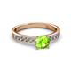 2 - Salana Classic Peridot and Diamond Engagement Ring 