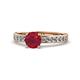 1 - Salana Classic Ruby and Diamond Engagement Ring 