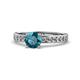 1 - Salana Classic London Blue Topaz and Diamond Engagement Ring 