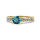 1 - Salana Classic London Blue Topaz and Diamond Engagement Ring 