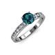 3 - Salana Classic Blue and White Diamond Engagement Ring 