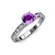 3 - Salana Classic Amethyst and Diamond Engagement Ring 