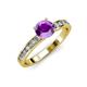 3 - Salana Classic Amethyst and Diamond Engagement Ring 