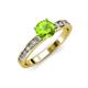 3 - Salana Classic Peridot and Diamond Engagement Ring 