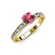 3 - Salana Classic Rhodolite Garnet and Diamond Engagement Ring 