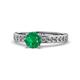 1 - Salana Classic Emerald and Diamond Engagement Ring 