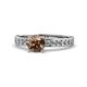 1 - Salana Classic Smoky Quartz and Diamond Engagement Ring 
