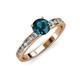 3 - Salana Classic Blue and White Diamond Engagement Ring 