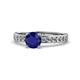 1 - Salana Classic Blue Sapphire and Diamond Engagement Ring 