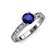 3 - Salana Classic Blue Sapphire and Diamond Engagement Ring 