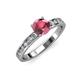 3 - Salana Classic Rhodolite Garnet and Diamond Engagement Ring 