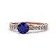 1 - Salana Classic Blue Sapphire and Diamond Engagement Ring 