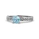 1 - Salana Classic Aquamarine and Diamond Engagement Ring 