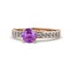 1 - Salana Classic Amethyst and Diamond Engagement Ring 