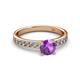 2 - Salana Classic Amethyst and Diamond Engagement Ring 