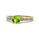 1 - Salana Classic Peridot and Diamond Engagement Ring 