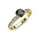 3 - Salana Classic Black and White Diamond Engagement Ring 