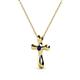 2 - Edena Petite Blue Sapphire Cross Pendant 