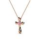 2 - Edena Petite Pink Sapphire Cross Pendant 