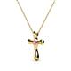 2 - Edena Petite Pink Tourmaline Cross Pendant 