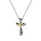 2 - Edena Petite Yellow Sapphire Cross Pendant 