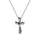 2 - Edena Petite Blue Diamond Cross Pendant 