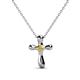 1 - Edena Petite Yellow Diamond Cross Pendant 