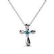 1 - Edena Petite London Blue Topaz Cross Pendant 