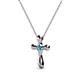 2 - Edena Petite London Blue Topaz Cross Pendant 
