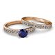 2 - Salana Classic Blue Sapphire and Diamond Bridal Set Ring 