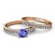 2 - Salana Classic Tanzanite and Diamond Bridal Set Ring 