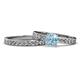 1 - Salana Classic Aquamarine and Diamond Bridal Set Ring 