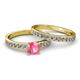 2 - Salana Classic Pink Tourmaline and Diamond Bridal Set Ring 