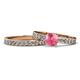 1 - Salana Classic Pink Tourmaline and Diamond Bridal Set Ring 