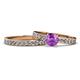 1 - Salana Classic Amethyst and Diamond Bridal Set Ring 