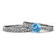 1 - Salana Classic Blue Topaz and Diamond Bridal Set Ring 