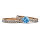 1 - Salana Classic Blue Topaz and Diamond Bridal Set Ring 