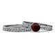 1 - Salana Classic Red Garnet and Diamond Bridal Set Ring 