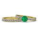 1 - Salana Classic Emerald and Diamond Bridal Set Ring 