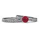 1 - Salana Classic Ruby and Diamond Bridal Set Ring 