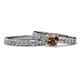 1 - Salana Classic Smoky Quartz and Diamond Bridal Set Ring 