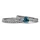 1 - Salana Classic Blue and White Diamond Bridal Set Ring 