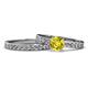 1 - Salana Classic Yellow and White Diamond Bridal Set Ring 