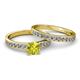 2 - Salana Classic Yellow and White Diamond Bridal Set Ring 