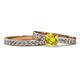 1 - Salana Classic Yellow and White Diamond Bridal Set Ring 