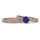 1 - Salana Classic Blue Sapphire and Diamond Bridal Set Ring 