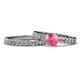 1 - Salana Classic Pink Tourmaline and Diamond Bridal Set Ring 