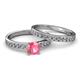 2 - Salana Classic Pink Tourmaline and Diamond Bridal Set Ring 