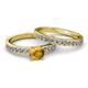 2 - Salana Classic Citrine and Diamond Bridal Set Ring 