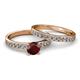 2 - Salana Classic Red Garnet and Diamond Bridal Set Ring 